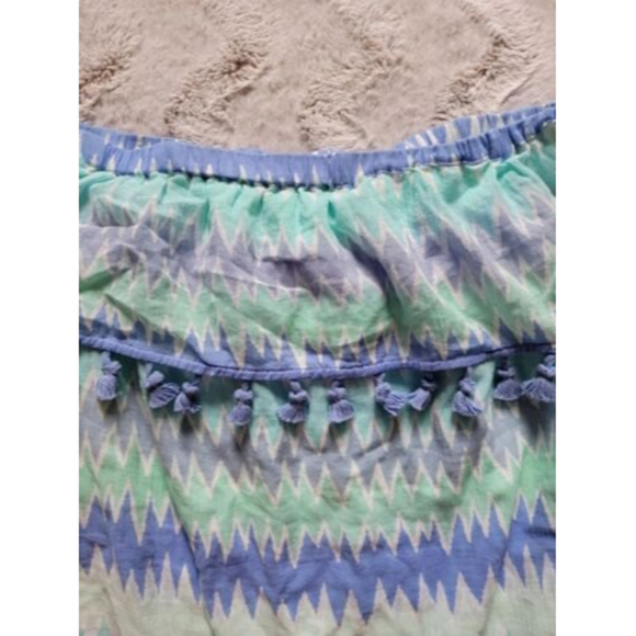 Sail To Sable 100% Cotton Off Shoulder Fringe Tassel Accent Blouse Size XXS - Picture 6 of 12